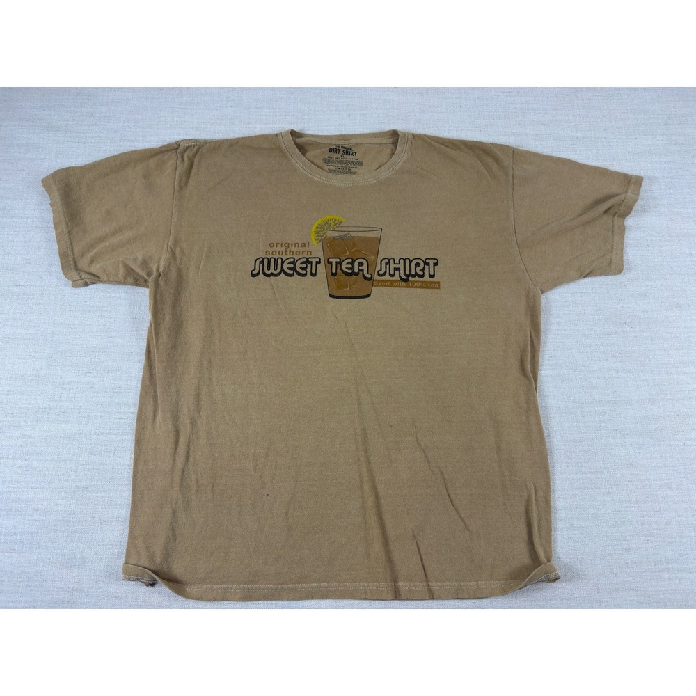 Earth Creations Original Southern Sweet Tea Shirt XL Brown Tea Dyed Graphic Tee